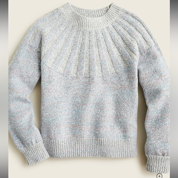 NWT Crewcuts Cotton Blend Marled Sweater Gray/Glitter Large - Picture 1 of 4